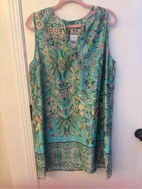 Paisley Floral Teal Sleeveless Camisole
